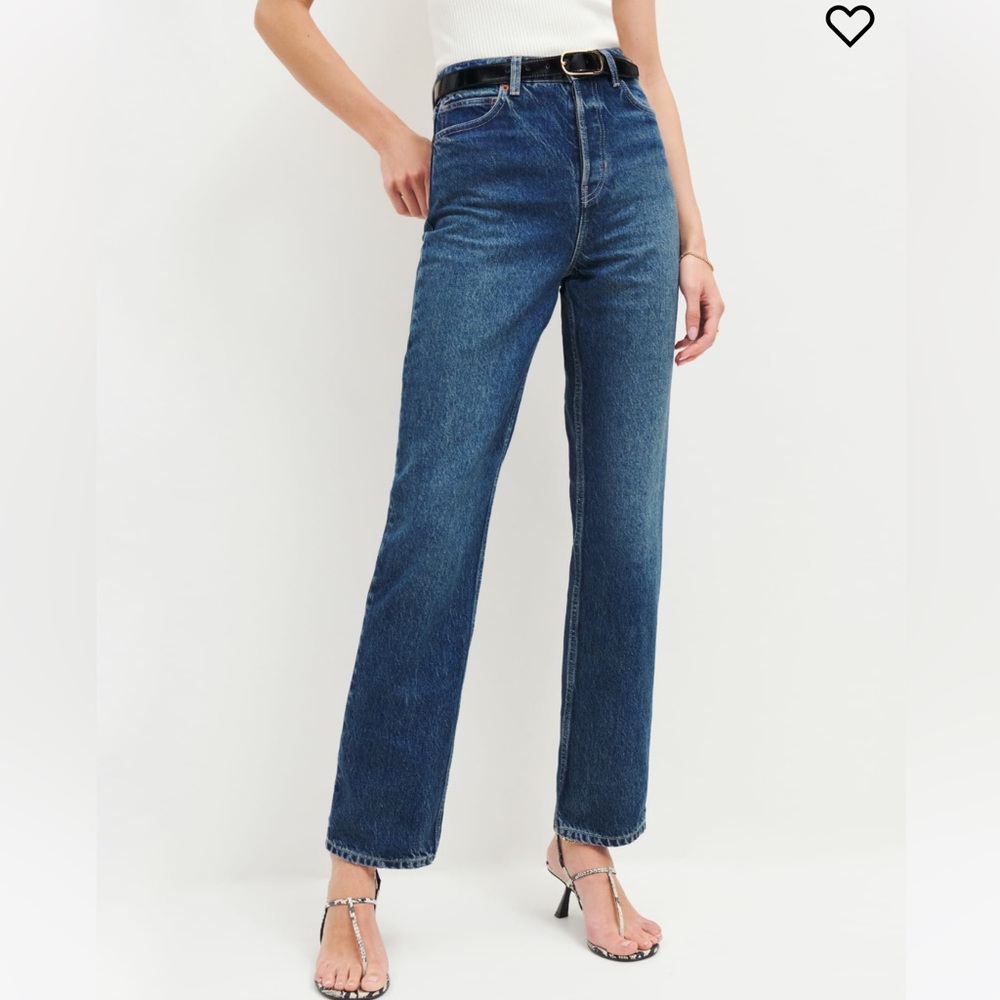 Reformation Cynthia High Rise Straight Long Jeans Women 26 Color: Lanier